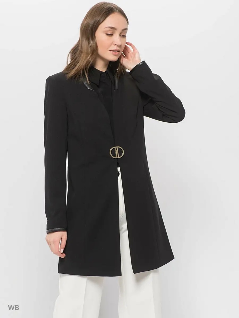 DKNY open-front topper long jacket/blazer black long size 8 women's Donna Karan
